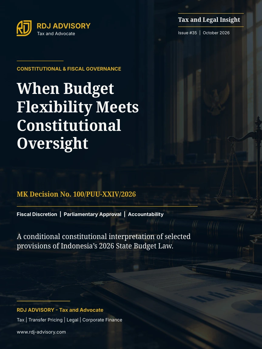 Tax and Legal Insight Issue 35 — When Budget Flexibility Meets Constitutional Oversight
